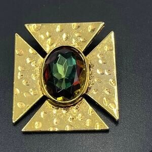 List
DIANE VON FURSTENBERG Vintage Goldtone Crystal Maltese Cross
Pendant Brooch
